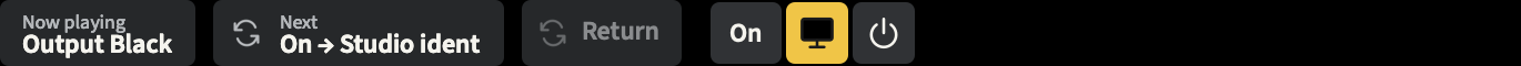 The Touch Bar output controls, with Black represented by a screen and Off by a power symbol.